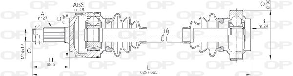 OPEN PARTS Piedziņas vārpsta DRS6104.00